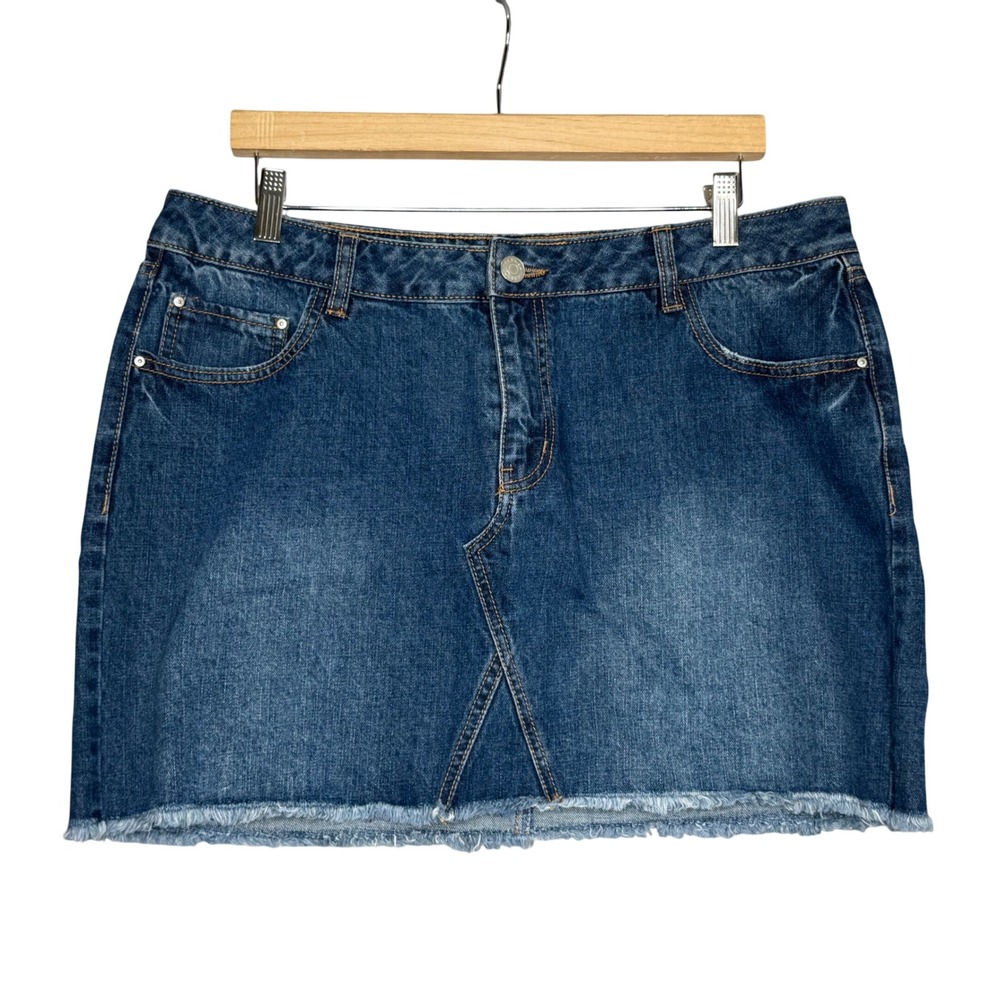 Refuge Blue Denim Mini Skirt